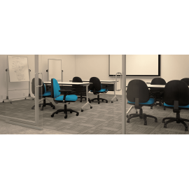 Кресло Agent модели 1425 от компании 9to5 Seating белого цвета с черными акцентами