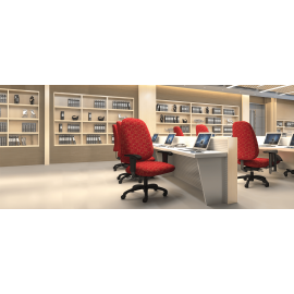 Кресло Logic Plus модели 1790 от компании 9to5 Seating оранжевого цвета