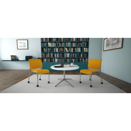 Крісло Luna моделі 3460 від компанії 9to5 Seating синього кольору.