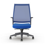 Крісло Luna моделі 3460 від компанії 9to5 Seating синього кольору.