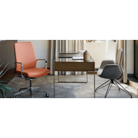Кресло Mila модели 3760 UB от компании 9to5 Seating белого цвета