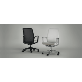 Кресло Mila модели 3760 UB от компании 9to5 Seating белого цвета