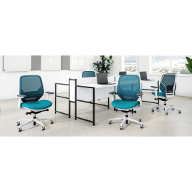 Офисное кресло Tori 3560 от 9to5 Seating синего цвета