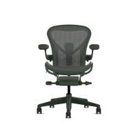 Herman Miller Aeron - Офісне крісло, розмір A, колір зелений, сталева основа з поліамідними колесами | Робочий стіл