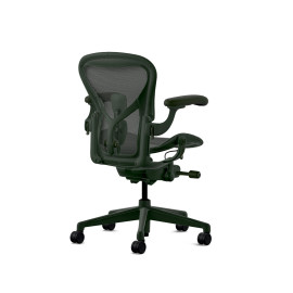 Herman Miller Aeron - Офісне крісло, розмір A, колір зелений, сталева основа з поліамідними колесами | Робочий стіл