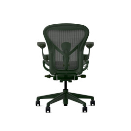 Herman Miller Aeron - Офісне крісло, розмір A, колір зелений, сталева основа з поліамідними колесами | Робочий стіл