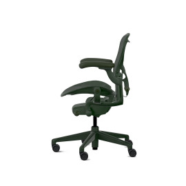 Herman Miller Aeron - Офісне крісло, розмір A, колір зелений, сталева основа з поліамідними колесами | Робочий стіл