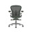 Офисное кресло Herman Miller Aeron, размер B, зеленое сиденье и спинка, основание из полированного алюминия с полиамидными роликами | Для корпоративного использования