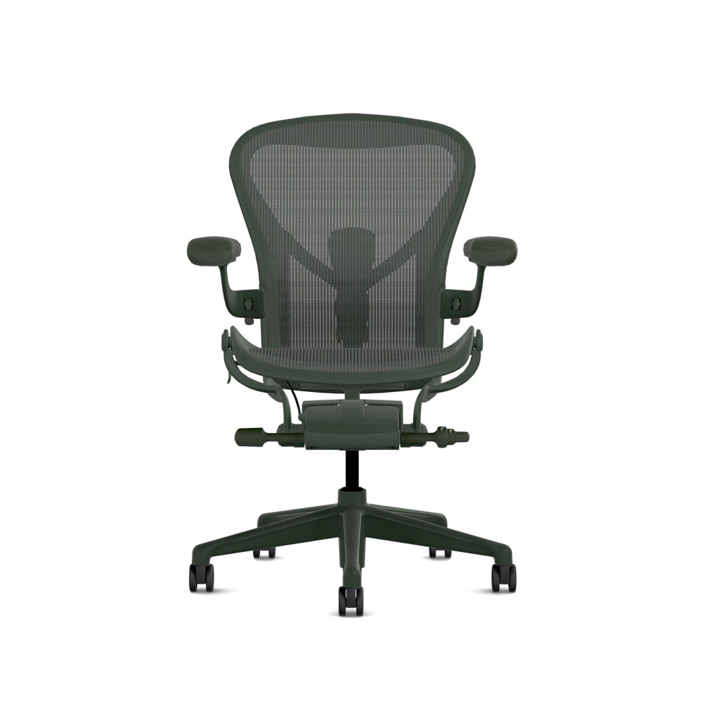Офисное кресло Herman Miller Aeron, размер B, цвет зеленый, стальное основание с полиамидными роликами | Офисные кресла