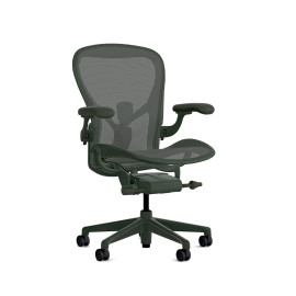 Herman Miller Aeron - Офісне крісло, розмір C, колір зелений, сталева основа з поліамідними колесами | Робоче середовище