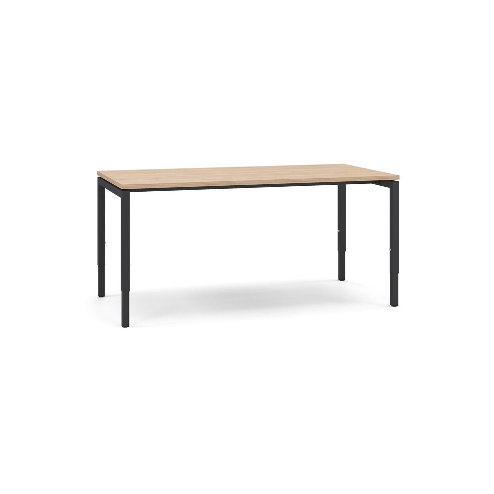Стол офисный NOVA H, на черных металлических ножках, столешница - цвет клен, ЛДСП