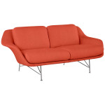 Стриад -  двухместный диван для гостиной, база - хром, ткань - оранжевая, ZB340