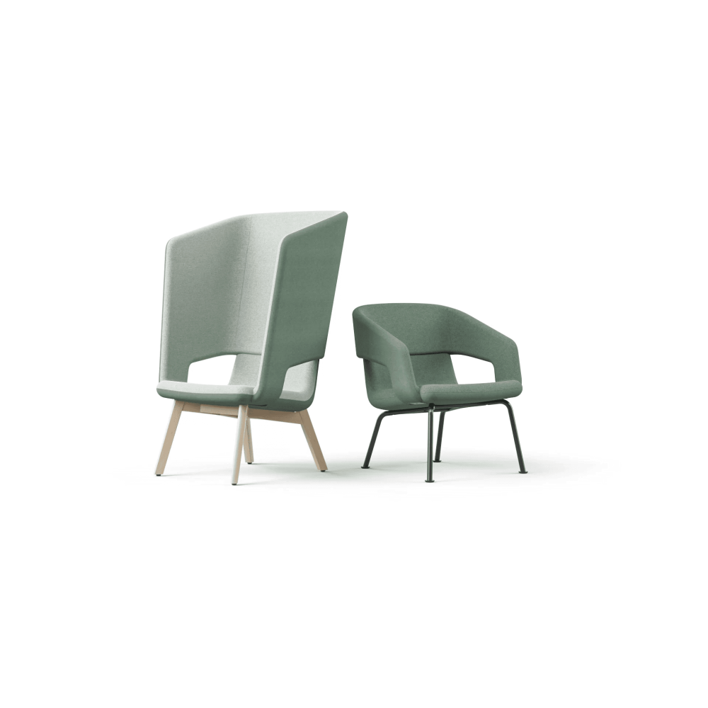 Одноместное кресло с высокой спинкой TWIST&SIT Soft от компании Narbutas светло-зеленого цвета с размерами 80х78х128 см и высотой спинки 39 см