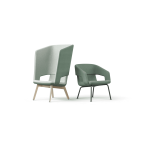 Одноместное кресло с высокой спинкой TWIST&SIT Soft от компании Narbutas светло-зеленого цвета с размерами 80х78х128 см и высотой спинки 39 см