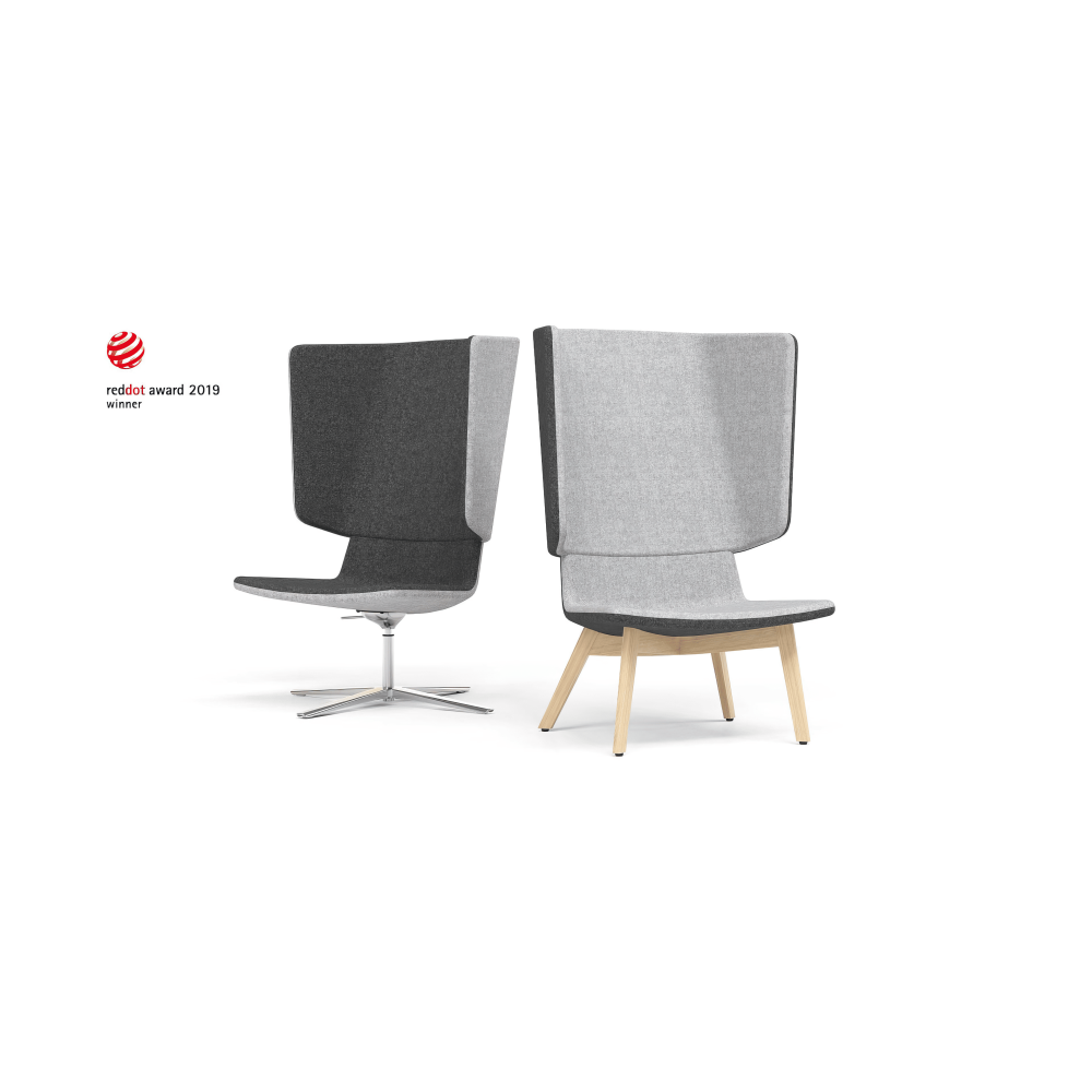 Кресло с высокой спинкой TWIST&SIT от компании Narbutas черного цвета 87х87х126-138 и высотой спинки 42-55 cm