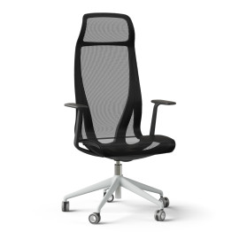 Офисное кресло D-CHAIR с подлокотниками, на колесиках, сиденье и спинка - сетка