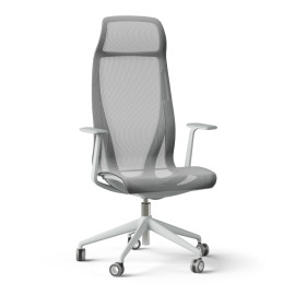 Офисное кресло D-CHAIR с подлокотниками, на колесиках, сиденье и спинка - сетка