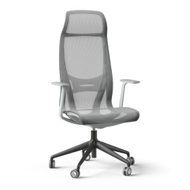 Офисное кресло D-CHAIR с подлокотниками, на колесиках, сиденье и спинка - сетка